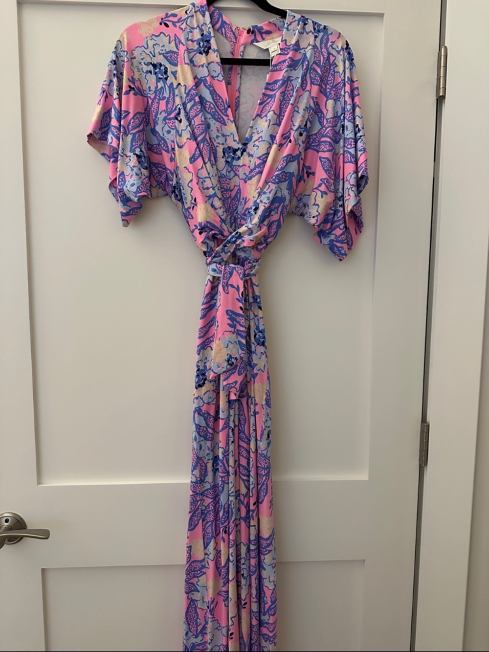 Lilly Pulitzer Pink Blue Floral Maxi Dress